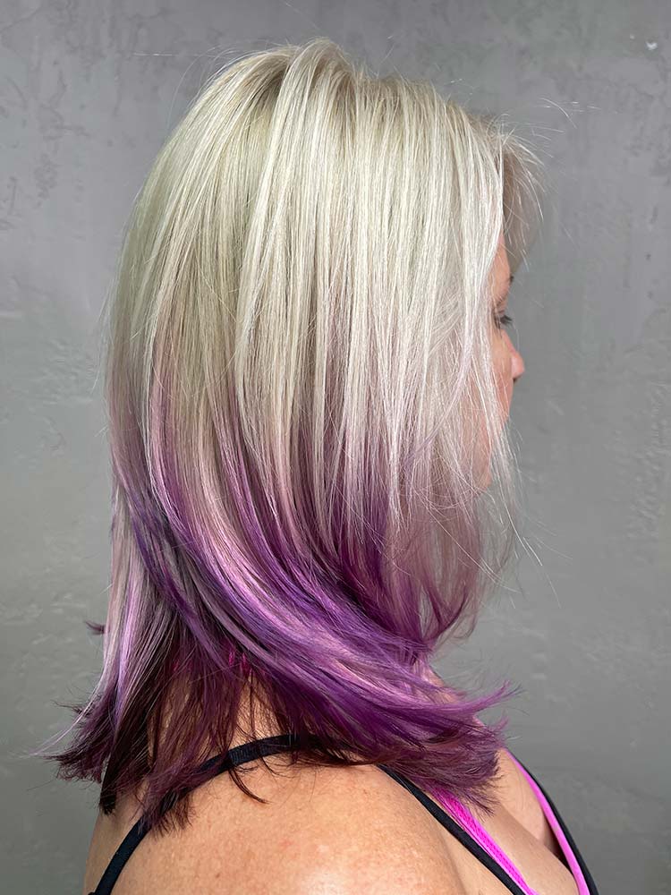 Purple highlighted hair