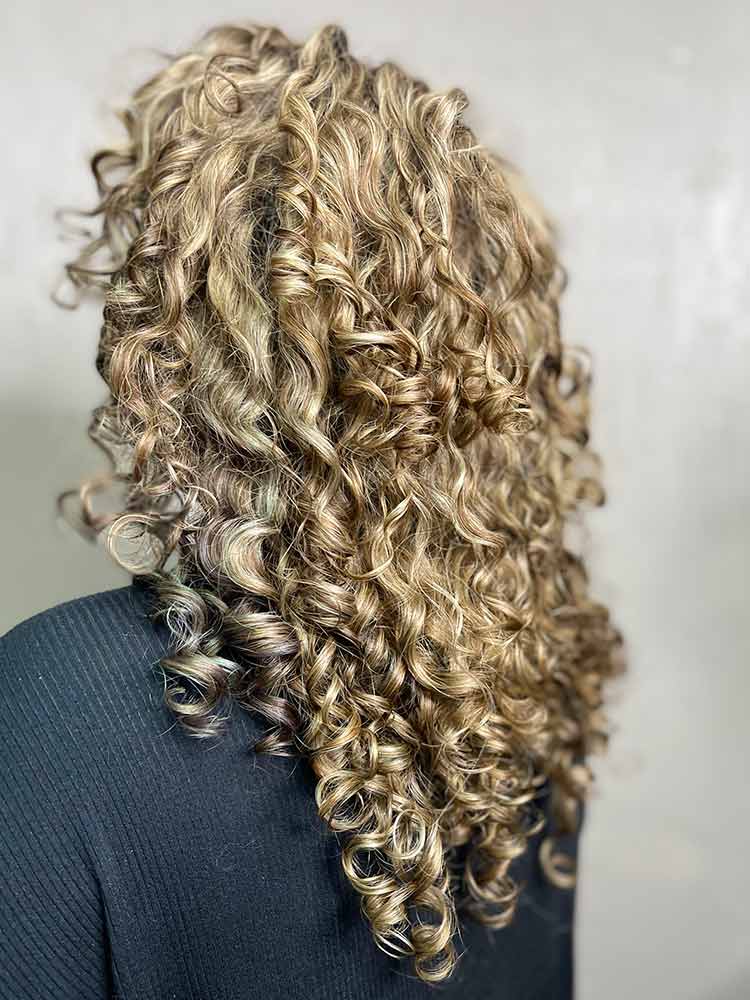 Long curly hair